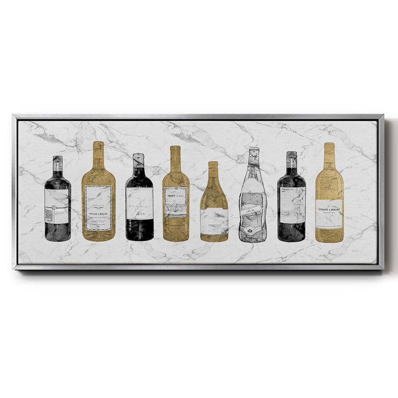 Glam Wine Bar- Framed Canvas, 20" H x 50" W