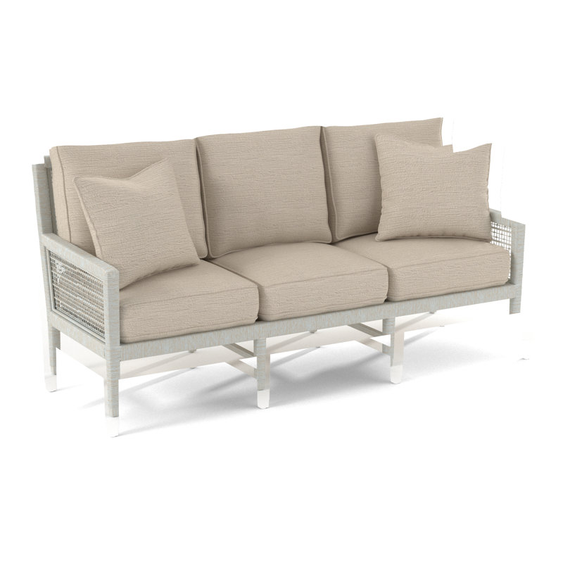 Pine Isle 76" Square Arm Sofa with Reversible Cushions, Vanilla Textured; 0805-91, Stone Hearth
