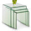 Brendon Glass Top Sled Nesting Tables