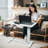 Rolling Laptop Table With Wheels,ipad Slot 31.3"x15.7", Height Adjustable From 25.6" To 37"