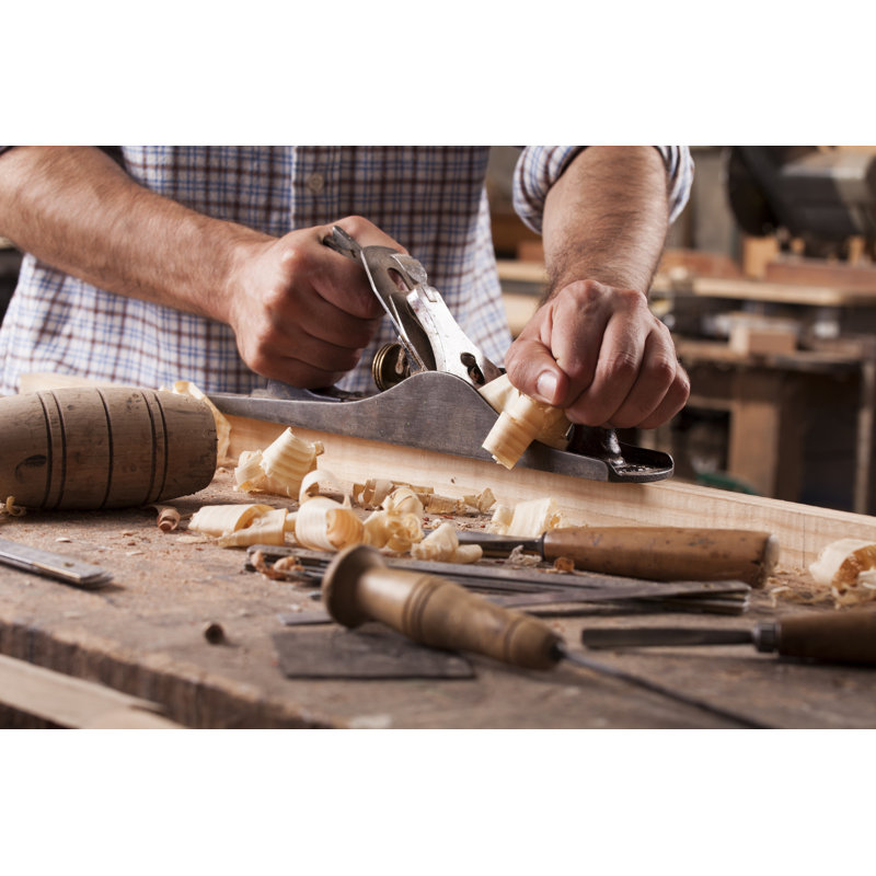 Carpenter Working - Wrapped Canvas Print, 61cm H x 91cm W x 3.8cm D