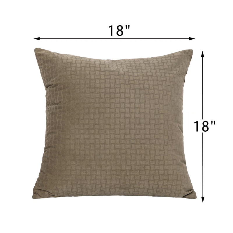 Square Throw Pillow Cover Yellow, Light Brown