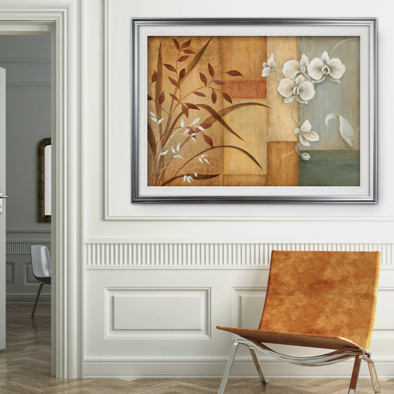 « orchidée élégance i », reproduction de peinture à l’acrylique encadrée, Argent, H 30 po x l 40 po x P 1,5 po
