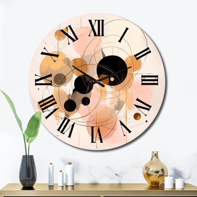 Rêve de cœur en or rose rétro IV - horloge murale moderne géométrique
