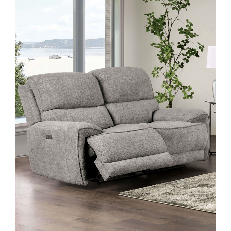 Causeuse électrique de 67,4 po de largeur, gris clair, Gris clair