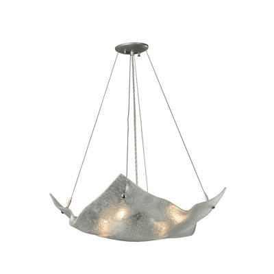 26" Wide Crinkle Clear Texture Inverted Pendant