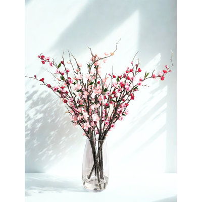 Arrangement de fleurs de cerisier en vase artificiel (7 tiges incluses)