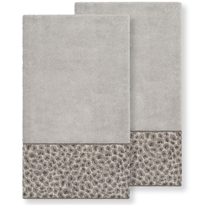 Spots Midweight Bath Towel, Light Gray
