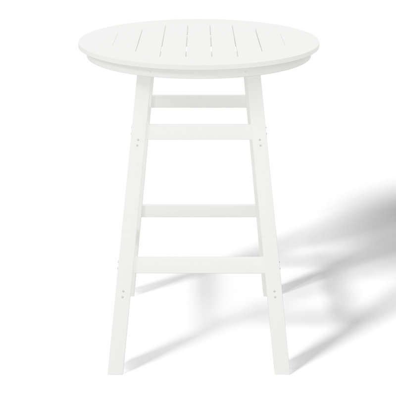 Round Outdoor Bar Table , 35 " W 35 " D, White