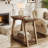 Farmhouse Narrow  Rectangle Side Table, Solid Wood End Table With 2-tier Storage-300707511-295733405