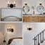 Applique murale moderne en cristal avec interrupteur - luminaire de salle de bain 2 lumières noir pour salle de bain, chambre à coucher, salon et escalier