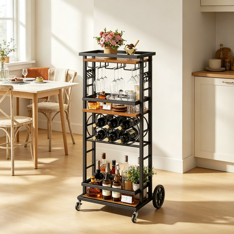 Wine Bottle & Glass Rack, Brown