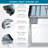 Futura Deluxe Drafting Table With Light Pad Support Bars & Drafting Height Leg Extensions, Silver / Blue Glass
