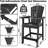 Outdoor Recycled Poly Adirondack Barstools With Connecting Tray, Patio High Adirondack Chairs for Deck, Backyard, Balcony, Outdoor Bar Height AdirondackChairs Set of 2-43203390