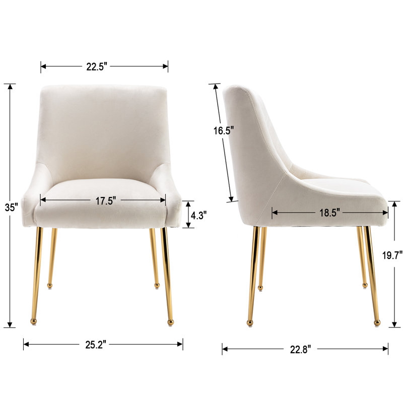Chaise d'appoint en velours blanc