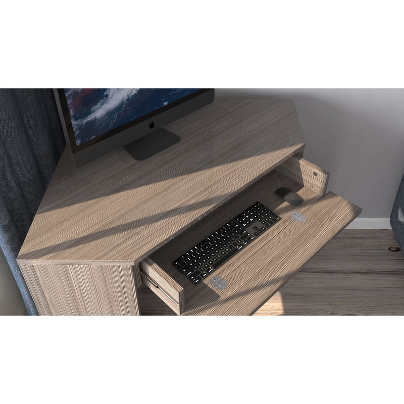 Botakoz Corner Computer Desk, Brown