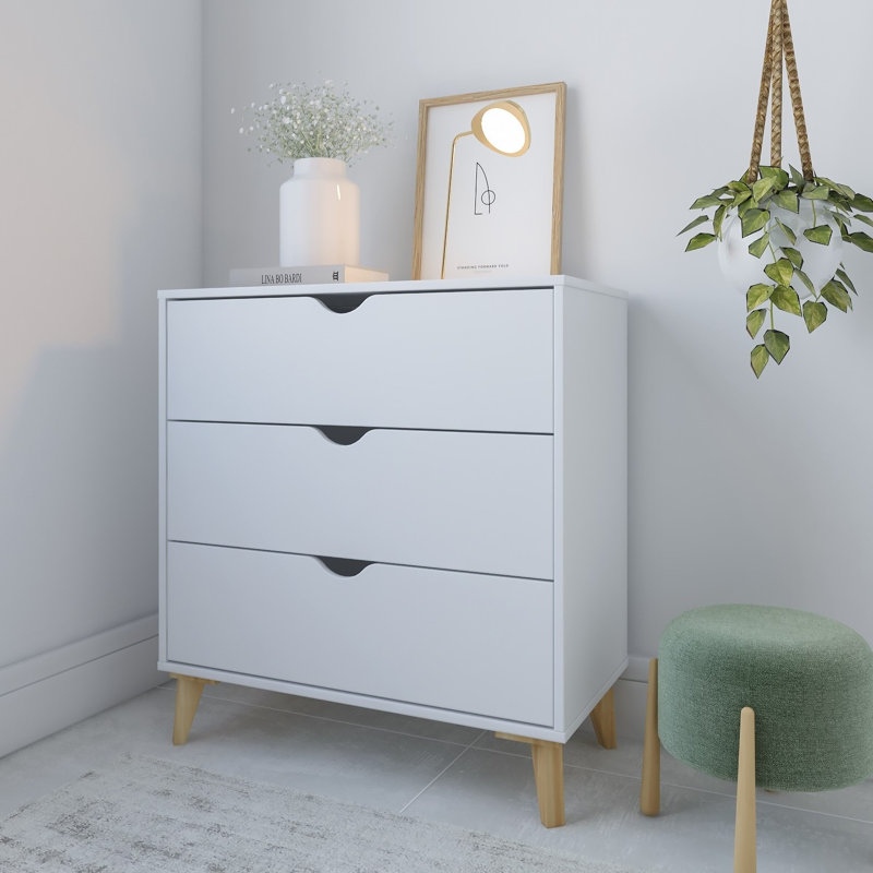 Jayvan 30'' W 3 - Drawer Dresser, White
