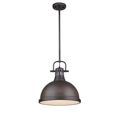 Luminaire suspendu dôme en acier à intensité variable 1 lumière Calico