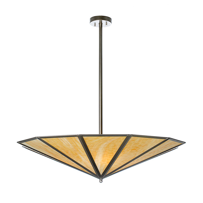 Luminaire suspendu géométrique unique à 4 lumières