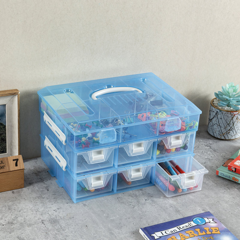Plastic Stackable Desk Organiser with Drawers