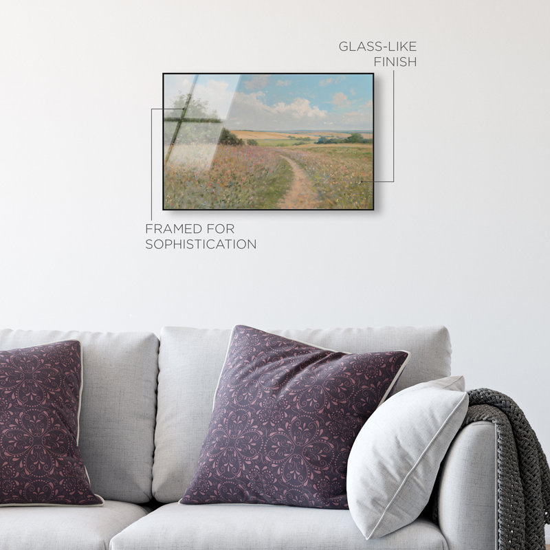 Emerald Pathway High-Gloss Frameless Acrylic Glass Wall Art Landscape & Nature Print by Oliver Gal, Ready to Hang, 15 x 10