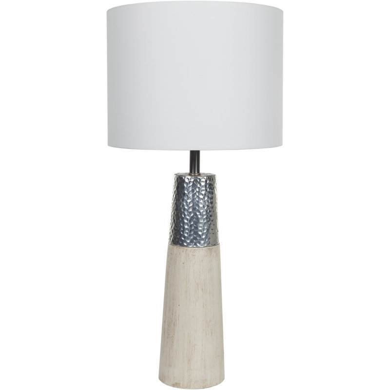 Lampe de table argentée/beige 22 po Arras