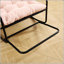 Chaise berçante d'extérieur avec coussin épais ultra-confortable, parfaite pour le salon, la chambre à coucher et le coin lecture, structure noire avec coussin rose