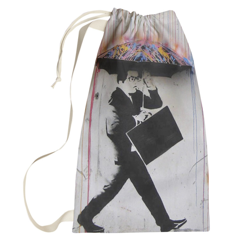 Fabric Laundry Bag with Handles, Small (29" H x 18" W x 1" D)