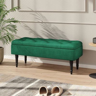 Peyton Velvet Upholstered Bench with Flip Top