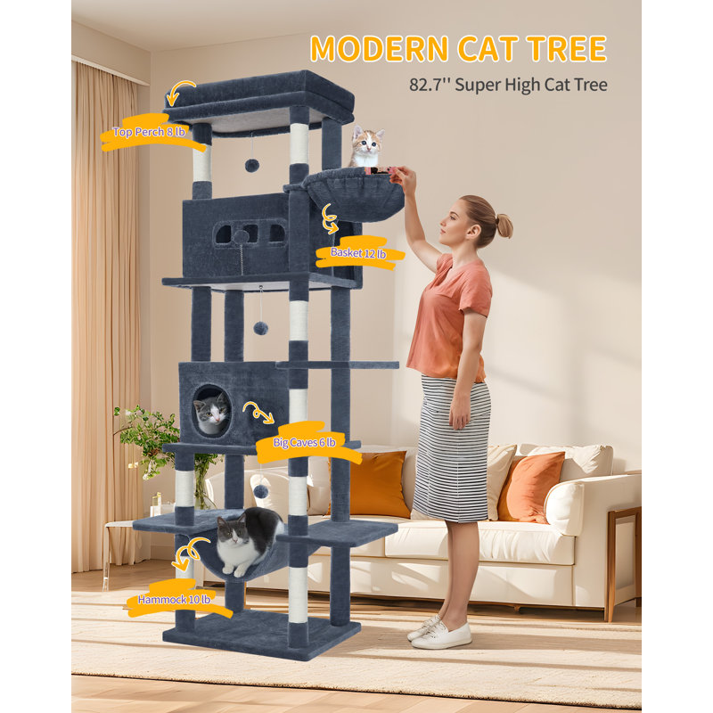 Arbre à chat Batholo, Gris foncé, H 82,6 po x l 43,3 po x P 29,5 po