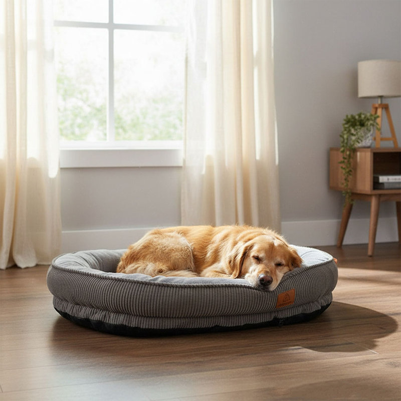 Polyester Pet Bed, 12.5cm H x 60cm W x 50cm D, Grey