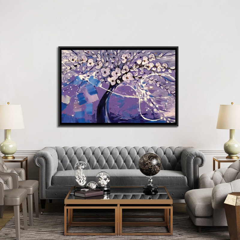 « rêve », impression sur toile, H 18 po x l 26 po x P 1,5 po, Toile avec cadre noir, Pas de tapis