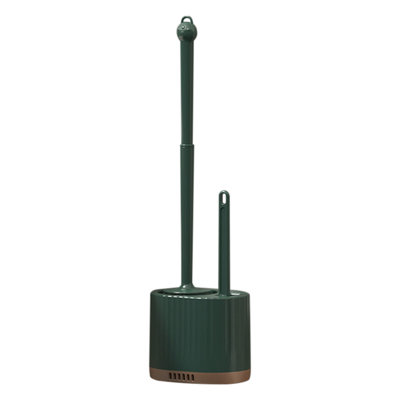 Ensemble de brosse de nettoyage mural pour salle de bain à poignée longue No No End End, 18,1 x 5,3 x 3,9 po, vert armée