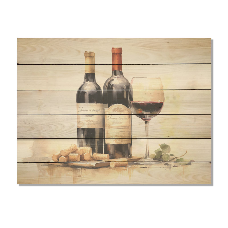 Nebbiolo Nuance - panneau de bois sur bois de pin naturel, H 10 po x l 20 po