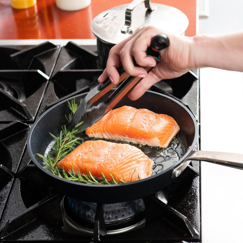 Black Aluminum 3-Piece Nonstick Ceramic Frying Pan Set