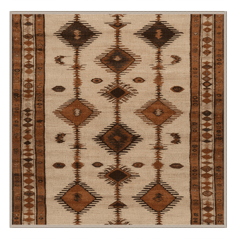 Machine Washable Turkish Brown Area Rug, Square 5'
