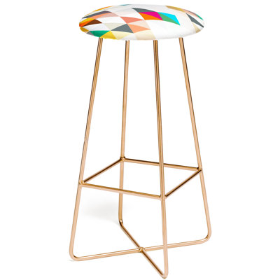 Upholstered Counter Stool with Metal Frame