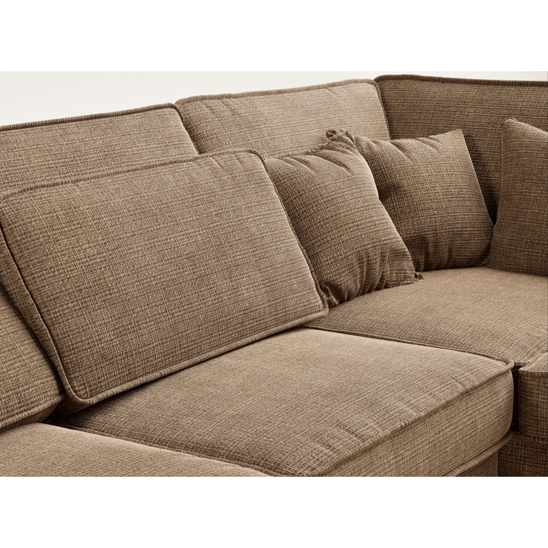 5 Seater Corner Sofa , Right Hand Facing, Brown