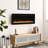 42 inch recessed  thin tempered glass front wall mounted electric fireplace with remote and multi color flame & emberbed, LED light heater-988198391