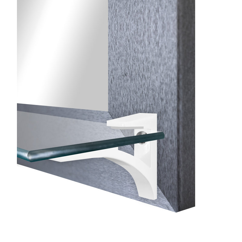 Ixcel Flat Wall Mirror, Dark Silver