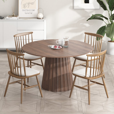 Solid Wood Dining Table Round Pedestal Kitchen Table