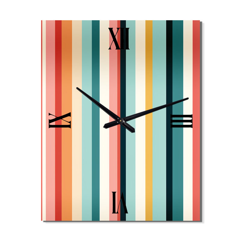 Jannat - Horloge murale rayée Mid-Century, Moyen