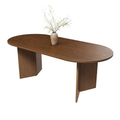 Nina 79" Solid Oak Oval Dining Table