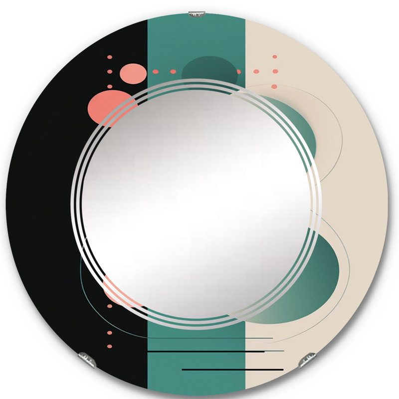 Chiffdale - Miroir mural rond moderne, 24 po x 24 po