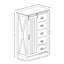 Armoire de rangement 5 tiroirs avec porte de grange coulissante et tablettes réglables