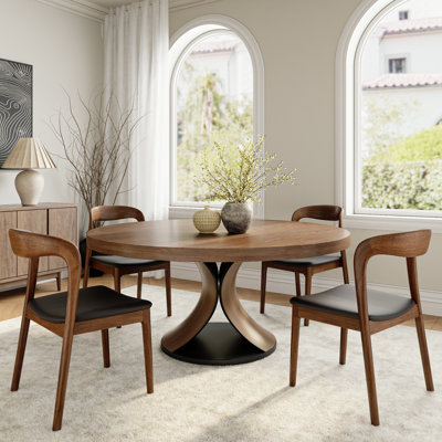 4-8 Seats Solid Wood Round Dining Table Kitchen Room Set