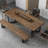 Nut-Brown Rectangular Solid Wood Dining Table-1847712982
