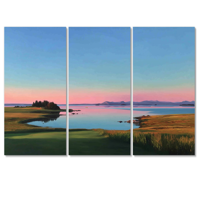 Summer Sunrise Meadows In Canada - Ensemble de décorations murales Vancouver, H 32 po x l 48 po, Toile tendue