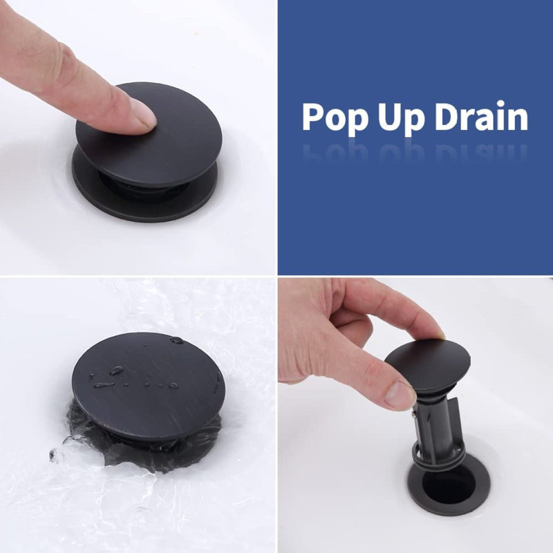 2-Handle Bathroom Sink Faucet Oil Rubbed Bronze 4 Inches Centerset Vanity Faucet 3 Hole Bathroom Faucet With Pop Up Drain & Supply Lines Modern Commercial Bathroom Faucets Lavatory Faucet Lead-Free