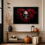 «Red Rose Heart» en forme de couronne entourant un art d'Halloween sur toile-760555000